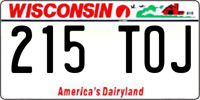 WI license plate 215TOJ