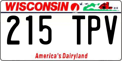WI license plate 215TPV
