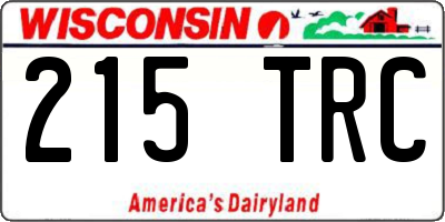 WI license plate 215TRC