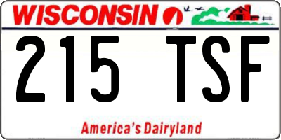 WI license plate 215TSF