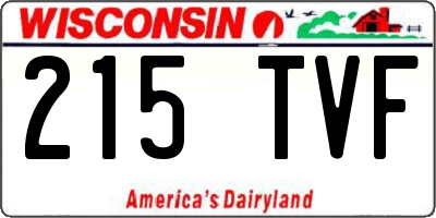 WI license plate 215TVF
