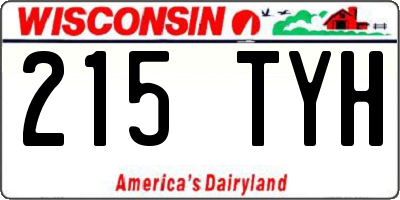 WI license plate 215TYH