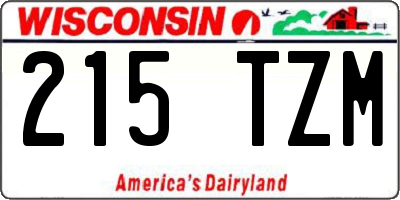 WI license plate 215TZM