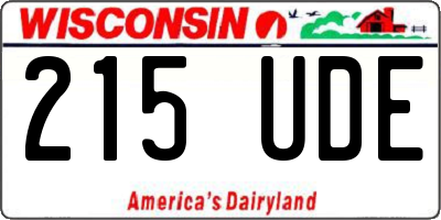 WI license plate 215UDE
