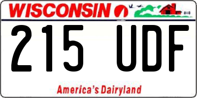 WI license plate 215UDF