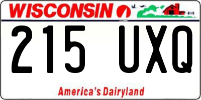 WI license plate 215UXQ