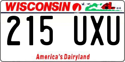 WI license plate 215UXU