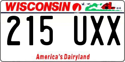 WI license plate 215UXX