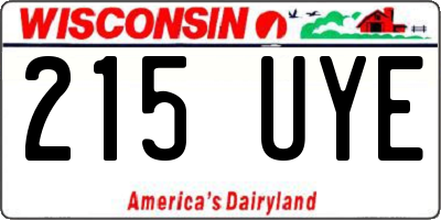 WI license plate 215UYE