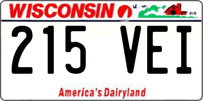 WI license plate 215VEI