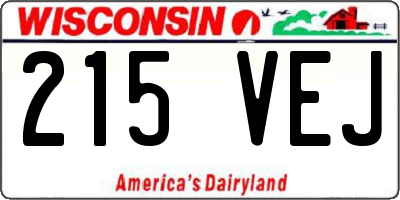 WI license plate 215VEJ