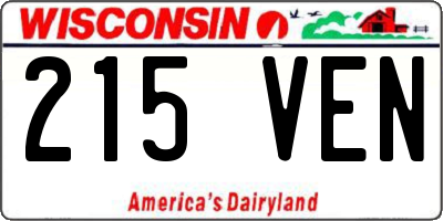 WI license plate 215VEN