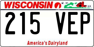 WI license plate 215VEP