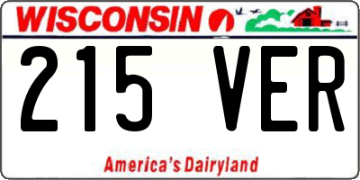 WI license plate 215VER
