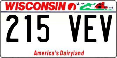 WI license plate 215VEV