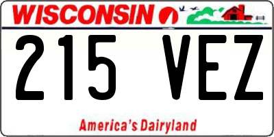 WI license plate 215VEZ