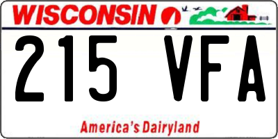 WI license plate 215VFA