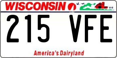 WI license plate 215VFE