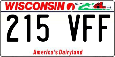 WI license plate 215VFF