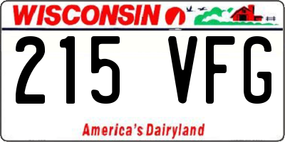 WI license plate 215VFG