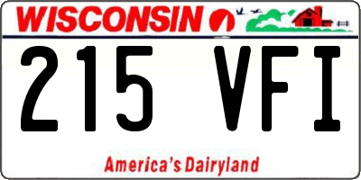 WI license plate 215VFI