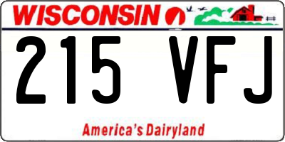 WI license plate 215VFJ