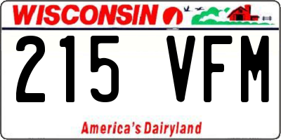 WI license plate 215VFM