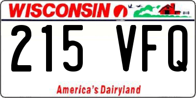 WI license plate 215VFQ