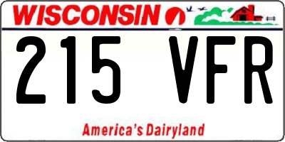 WI license plate 215VFR