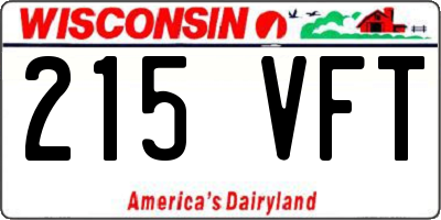 WI license plate 215VFT