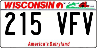 WI license plate 215VFV