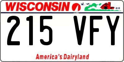 WI license plate 215VFY