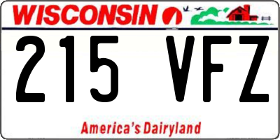 WI license plate 215VFZ
