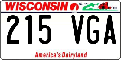 WI license plate 215VGA