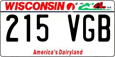 WI license plate 215VGB