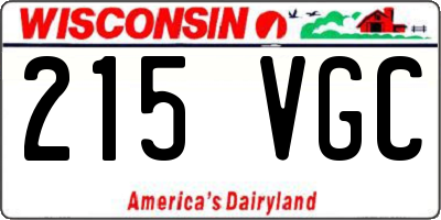 WI license plate 215VGC