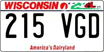 WI license plate 215VGD