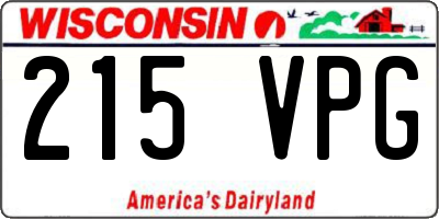 WI license plate 215VPG