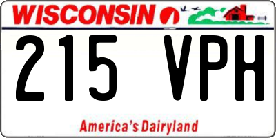WI license plate 215VPH