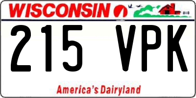 WI license plate 215VPK
