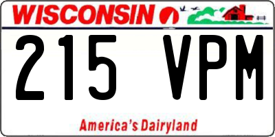 WI license plate 215VPM