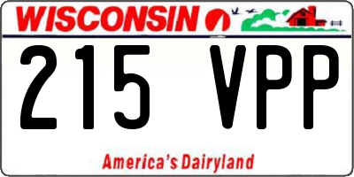 WI license plate 215VPP