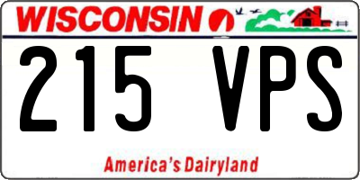 WI license plate 215VPS