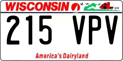 WI license plate 215VPV