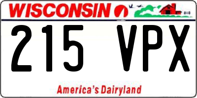 WI license plate 215VPX