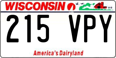 WI license plate 215VPY
