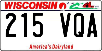 WI license plate 215VQA