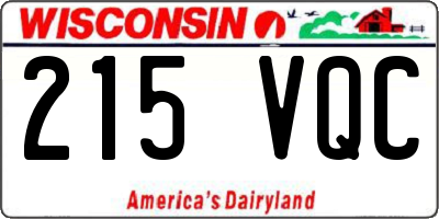 WI license plate 215VQC