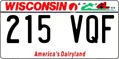 WI license plate 215VQF