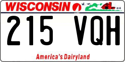 WI license plate 215VQH